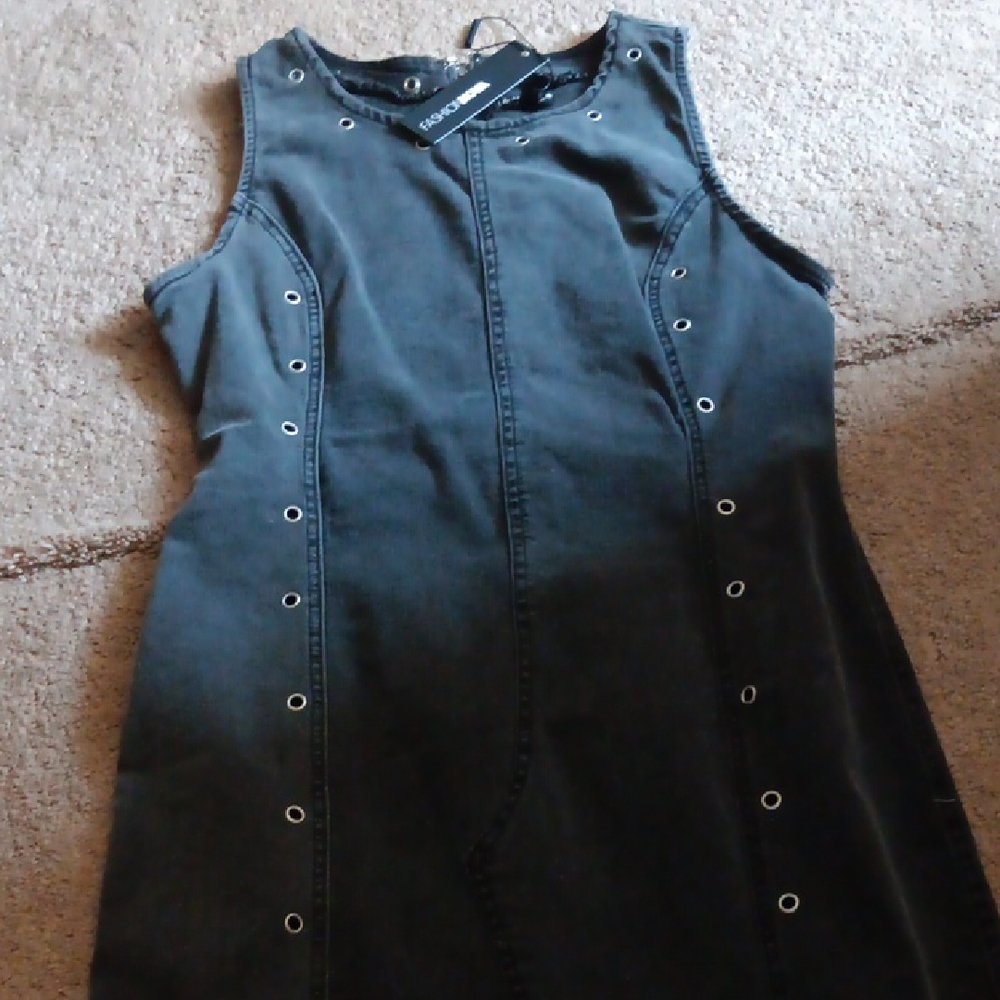 Fashion Nova Black Denim Dress